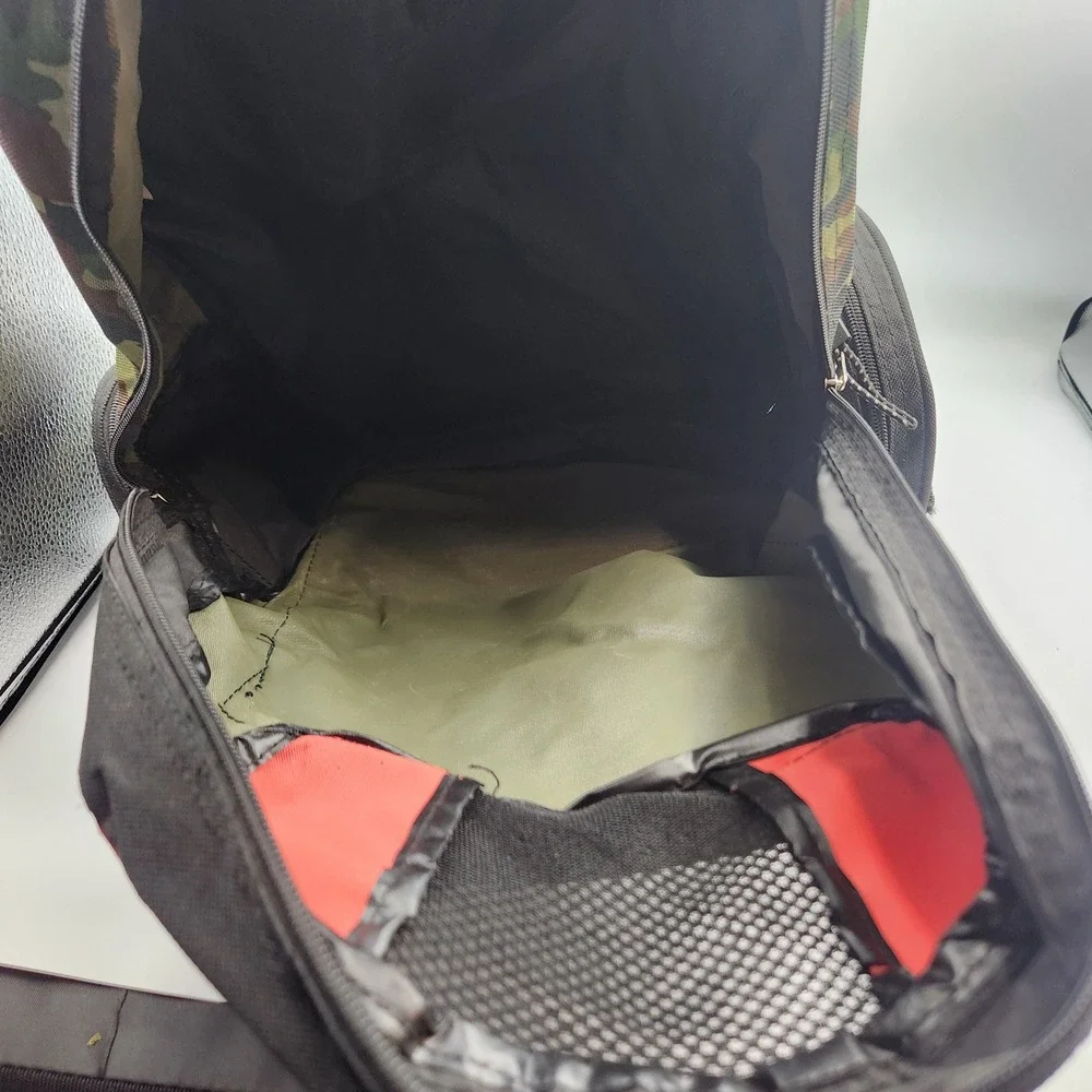 TrailMaker Camo Backpack Red and Green Compass Logo Outdoor Hiking School Bag‎